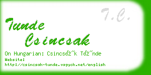 tunde csincsak business card